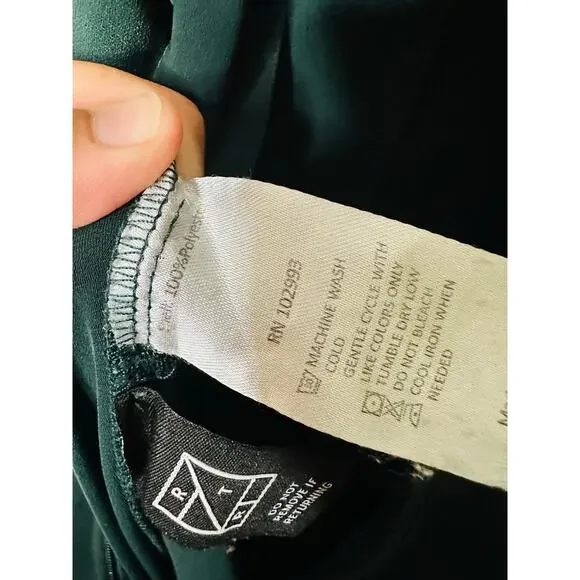 ADAM LIPPES Dark Green Crewneck Long Sleeve Wide Leg Sleek Jumpsuit Size 2